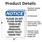 Signmission Please Do Not Flush Paper Towels, 5 in W x Rectangle, Vinyl Decal OS-2PACK-NS-D-57-V-17382 - alternate 2
